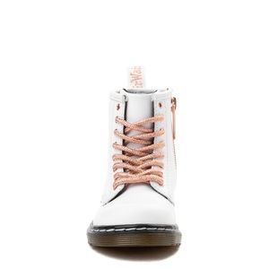white and rose gold dr martens